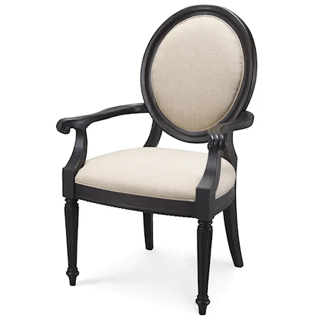 Oval Upholstered Dining Arm Chair